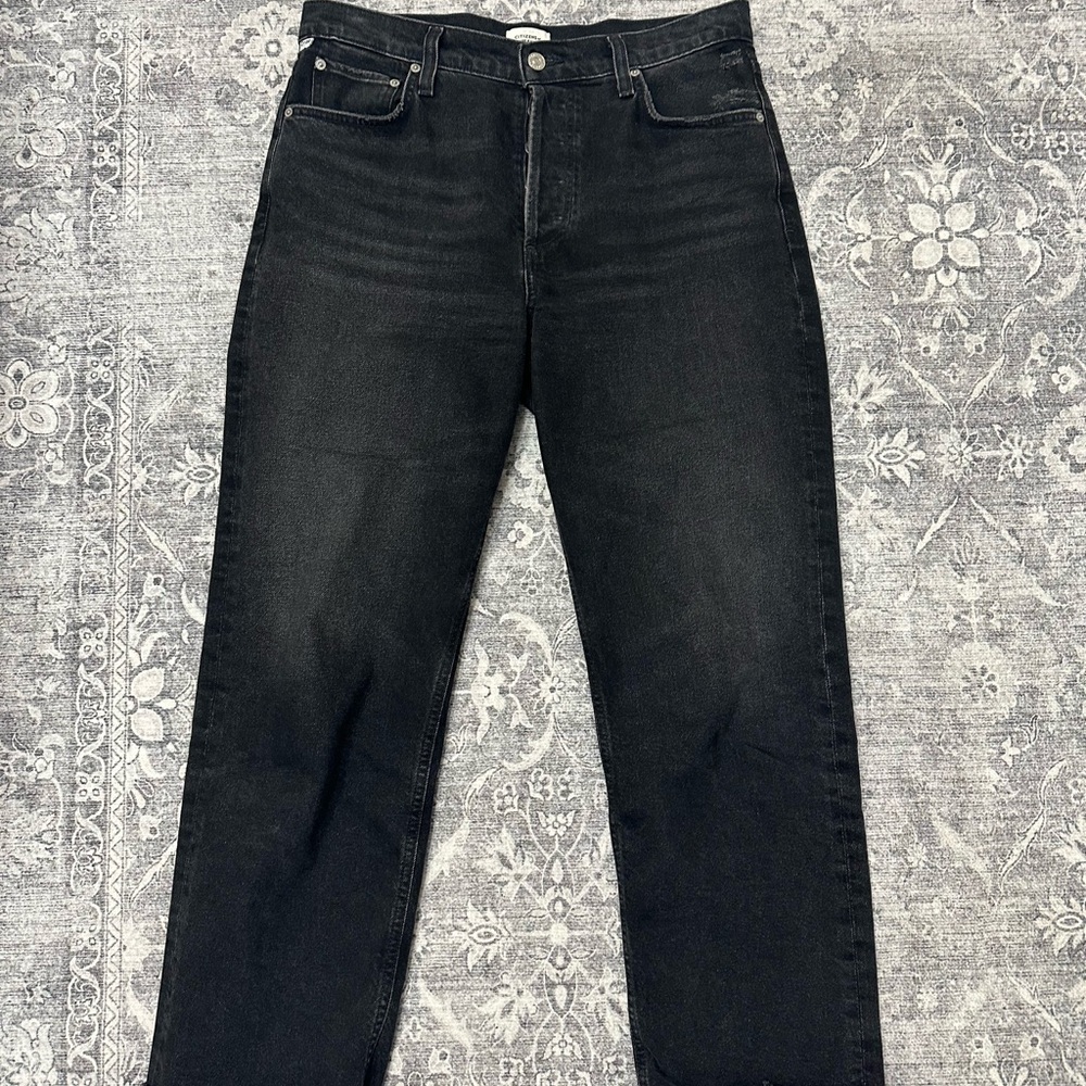 Citizens Of Humanity Florence Black Straight Leg Jeans